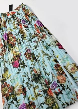 Брендовая длинная юбка плиссе в цветочный принт ted baker