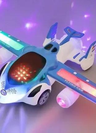 Детская игрушка самолет на батарейках, звук, свет, колесо своб...