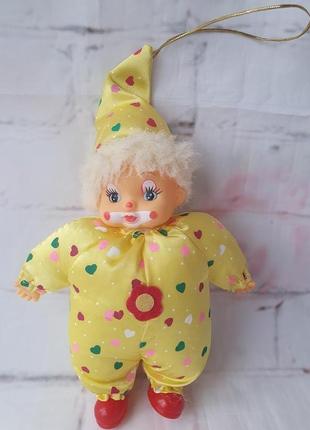 Кукла клоун винтаж Корея made in Korea подвесная игрушка