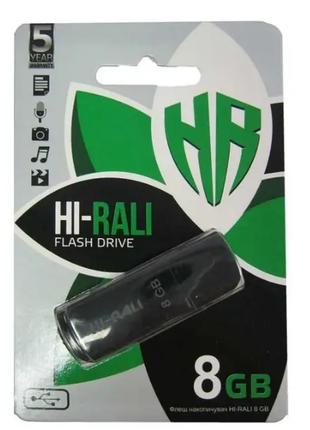 Флеш накопитель USB на 8 гб / скорость 2.0 Hi-Rali / Черный