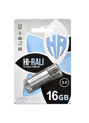Флеш накопитель USB на 16 гб / скорость 3.0 Hi-Rali / Серебро