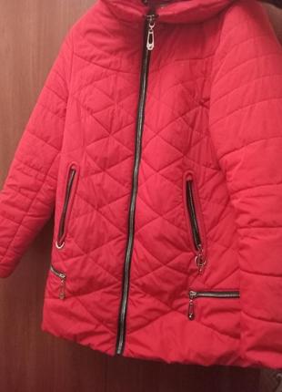 Зимова куртка червона 52 розмір