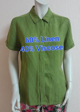 Шикарная льняная рубашка с добавлением вискозы s. oliver, молн...