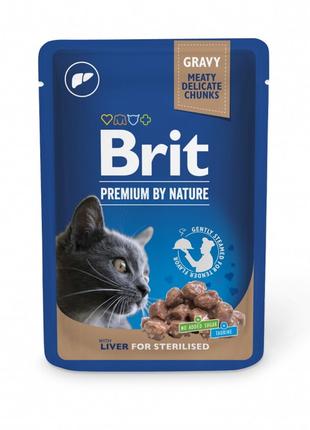 Вологий корм для стерилізованих котів Brit Premium з печінкою ...