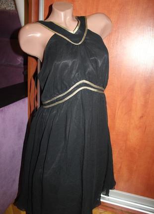 Платье черное вечернее с золотыми вставками нарядное