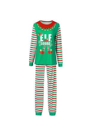 Новогодняя рождественская пижама эльф xl размер хлопок трикотаж
