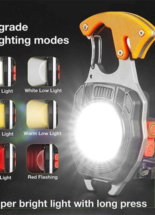 Акумуляторний LED ліхтарик з Type-C (7 режимів, прикурювач, ка...