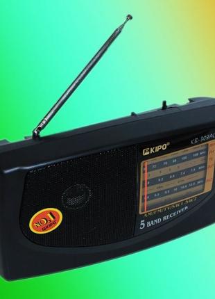 Портативний радіоприймач на батарейках KIPO KB-308AC NAS радио...