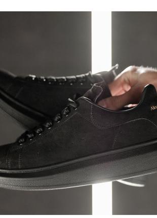 Мужские кроссовки Alexander McQueen, черные замшевые кроссовки...