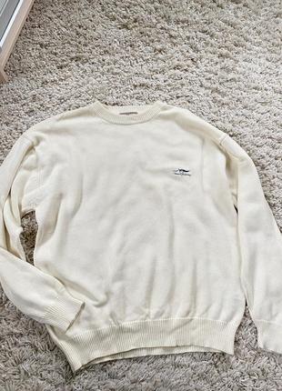 Базовый белый/молочный коттоновый свитер,thomas barberry,p.xl-xxl