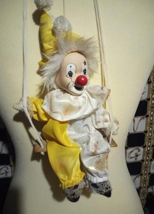 Клоун-игрушка подвесная-прошлый век винтаж