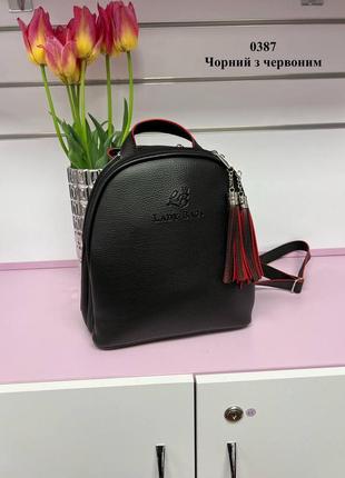 Черная с красным внутри - стильная сумка-рюкзак lady bags на д...