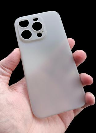 Айфон iPhone 15 Pro ультра тонкий чехол Titanium Grey PP 0.18м...