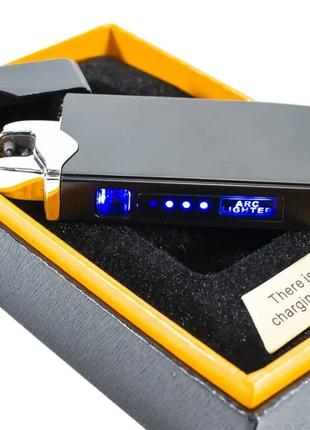 Импульсная зажигалка Lighter Classic USB 315 Черная электро-им...