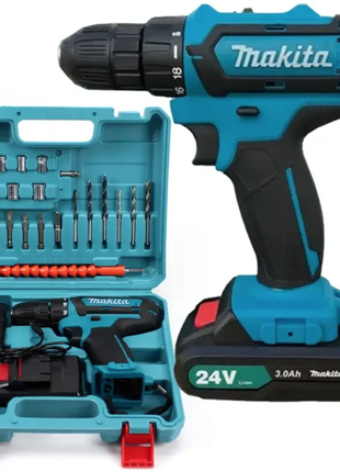 Шуруповерт Makita 331 DWE (24V, 5.0AH) с набором инструментов, за