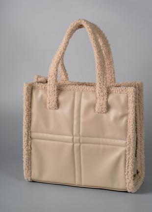 Жіноча сумка бежева сумка бежевий шопер бежевий шоппер сумка теді