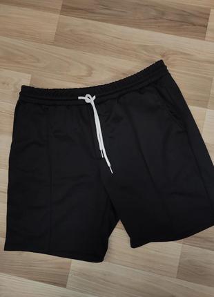 Мужские спортивные шорты черные на резинке, размер l