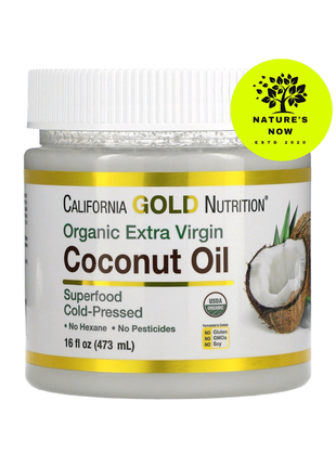 Органічна кокосова олія нерафінована — 473 мл/california gold