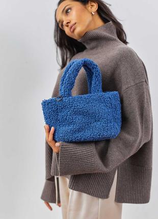 Жіноча сумка синя сумка тедді сумка пухнаста сумка зимова сумка