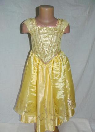 Желтое карнавальное платье принцессы белль на 3-4 года