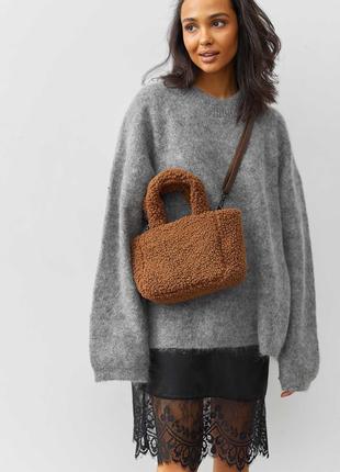 Жіноча сумка коричнева сумка тедді сумка пухнаста сумка зимова