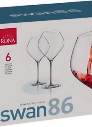 Продам набір з 6 келихів для червоного вина 860 мл Rona Swan