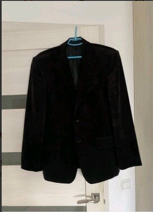 Пиджак вельветовый черный 56р от  бонприкс
