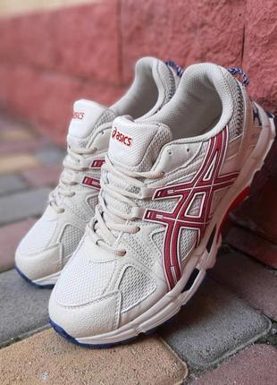 Asics gel-kahana 8 бежевые с красным и синим кроссовки мужские...