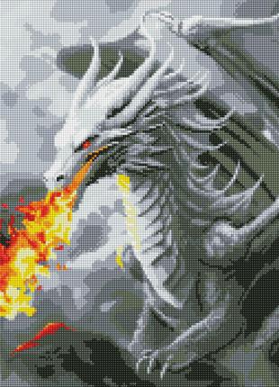 Алмазная мозаика Огнедышащий дракон с голограммными стразами И...