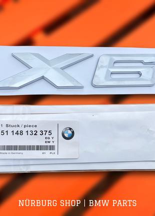 Шильд эмблема на багажник BMW X6 F16 G06 новый стиль хром