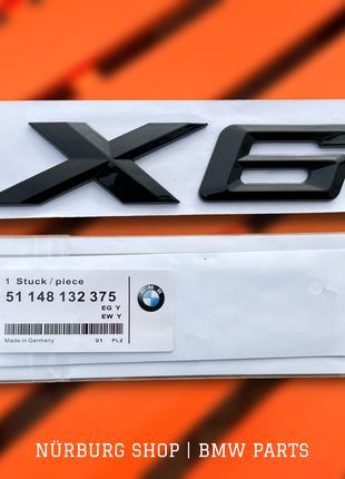 Шильд эмблема на багажник BMW X6 F16 G06 новый стиль черный гл...