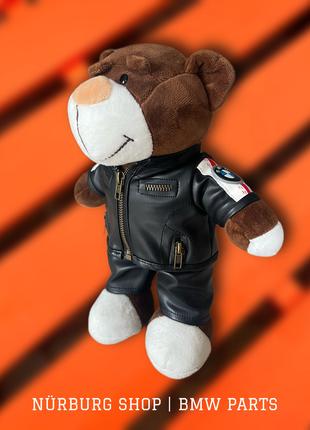 Плюшевый мишка игрушка BMW M Motorsport в черной кожаной куртке