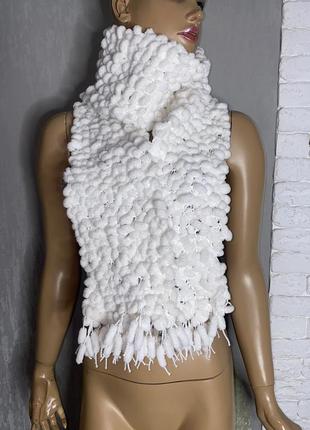 Объемный шарф из велюровой нити
