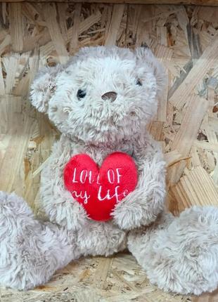 Детская мягкая игрушка плюшевый мишка, медведь с сердцем
