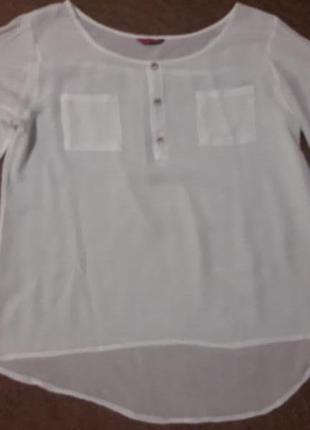 Белоснежная штапельная блузка большого размера
