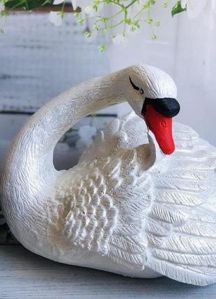 Садовая фигура Керамклуб Лебедь белый 35 см