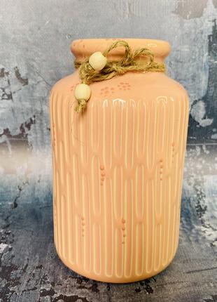 Настольная ваза Керамклуб Интерьер h 19 см в оранжевом цвете ф...