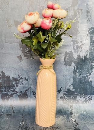 Настольная ваза Керамклуб Ария h 25 см в оранжевом цвете факту...