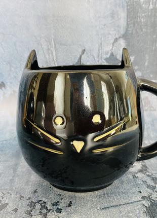 Чашка Керамклуб Кіт 400 мл чорна
