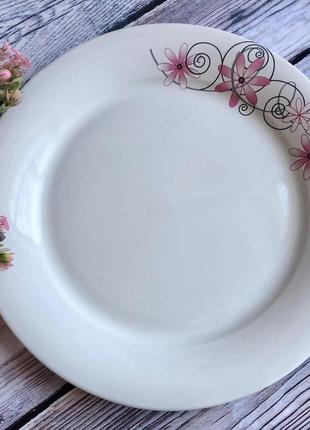 Тарелка белая с деколью №3 27 см