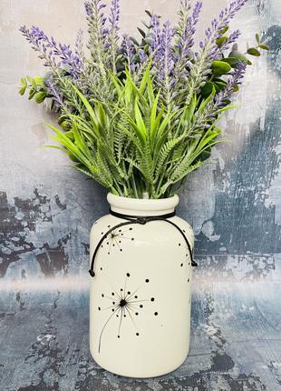 Настольная ваза Керамклуб Интерьер h 19 см в белом цвете