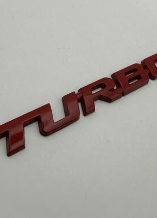 Табличка эмблема TURBO красная 100 мм 12 мм