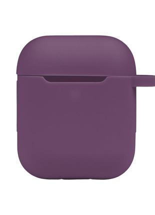 Чехол с карабином Silicone Case Airpods 1 / Airpods 2 Grape