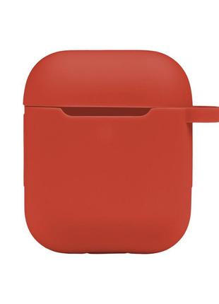 Чехол с карабином Silicone Case Airpods 1 / Airpods 2 Red