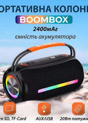 Колонка Bluetooth беспроводная портативная с подсветкой и USB ...