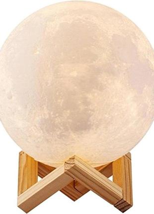Светильник-ночник 3d шар луна moon lamp на деревянной подставк...