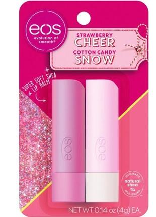 Набор бальзамов для губ EOS strawberry cheer and cotton candy ...