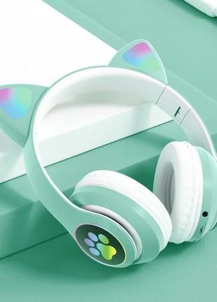 Наушники блютус с ушками Bluetooth MDR CAT ear с подсветкой Го...