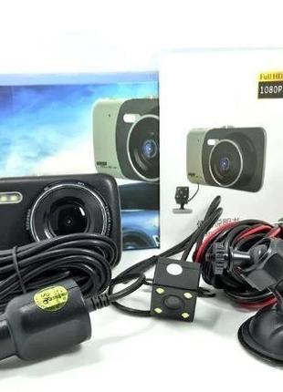 Автомобильный Видеорегистратор 1080P 4" с двумя камерами