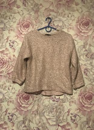 Розовая кофта свитер рукав 3/4 topshop xs